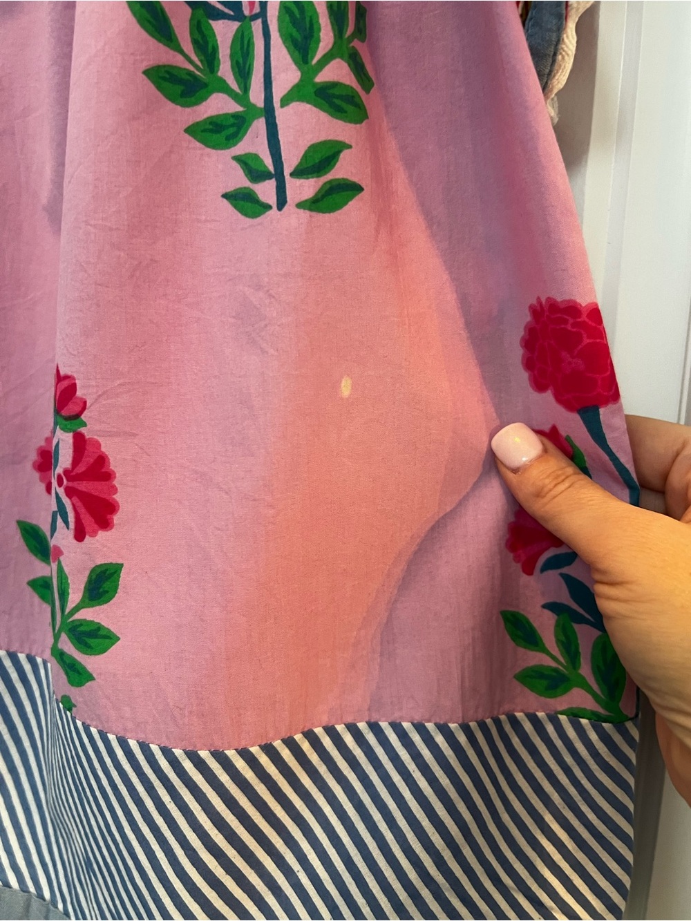 THML Floral Patchwork Ruffle Sleeve Blouse | Size M - Picture 6 of 10